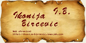 Ikonija Birčević vizit kartica